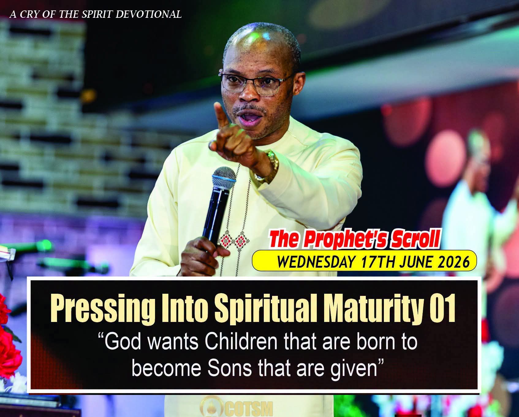 THE CRY OF THE SPIRIT DEVOTIONALS – BY RICHARD E. S. TAKIM