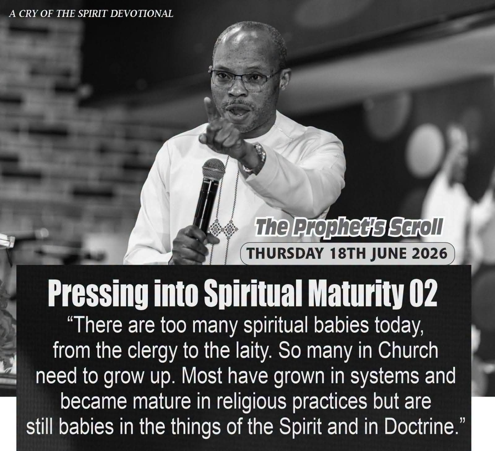THE CRY OF THE SPIRIT DEVOTIONALS – BY RICHARD E. S. TAKIM