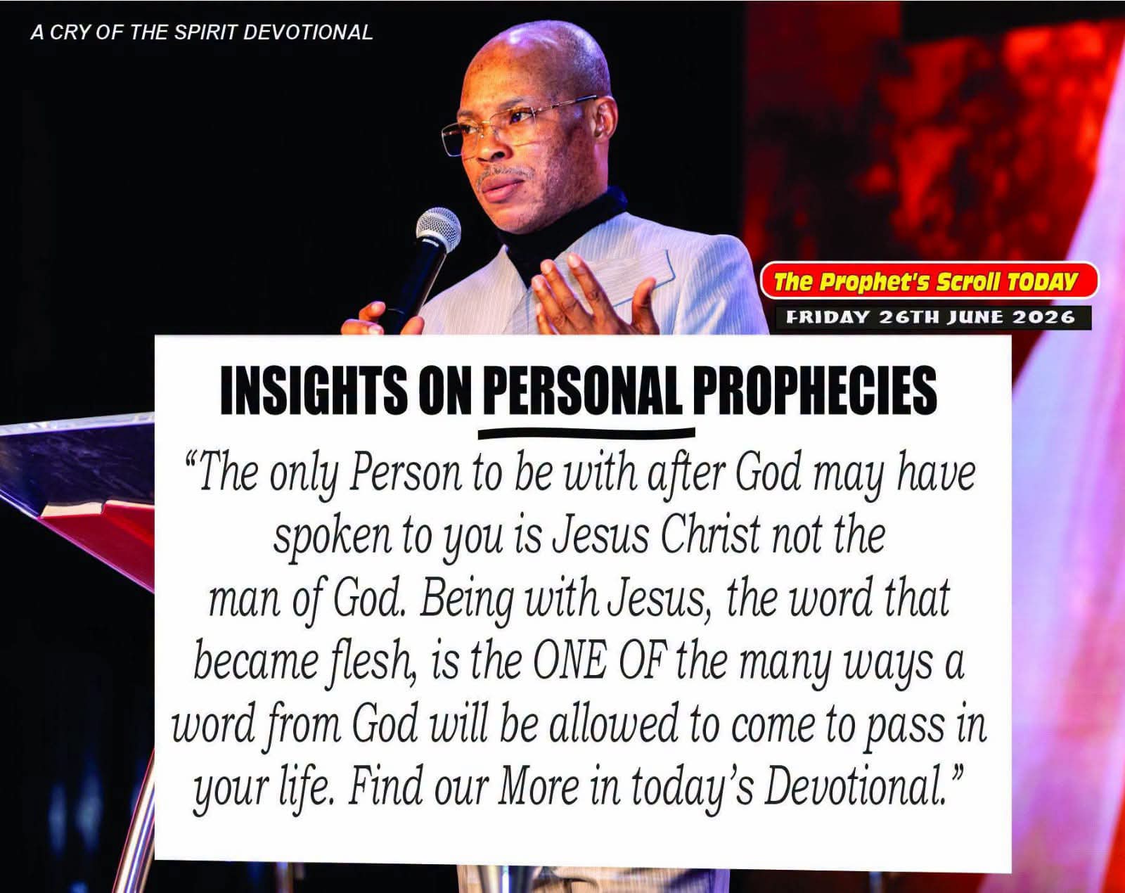 THE CRY OF THE SPIRIT DEVOTIONALS – BY RICHARD E. S. TAKIM