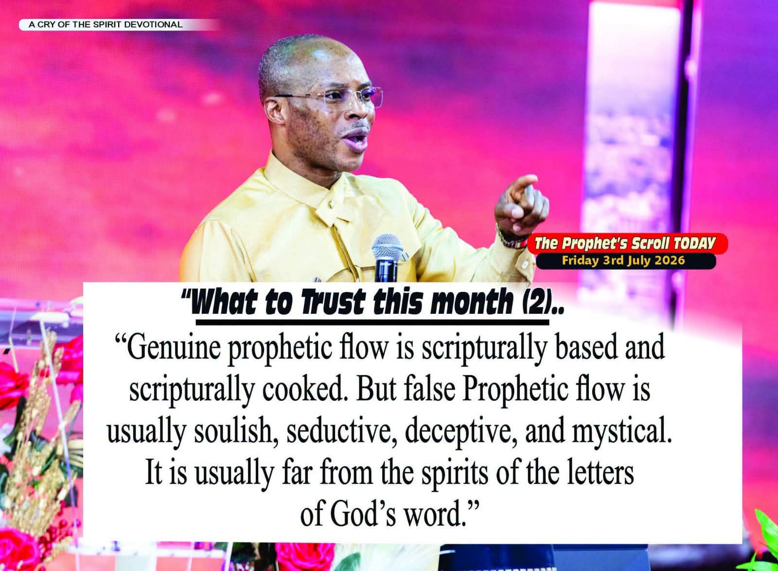 THE CRY OF THE SPIRIT DEVOTIONALS – BY RICHARD E. S. TAKIM