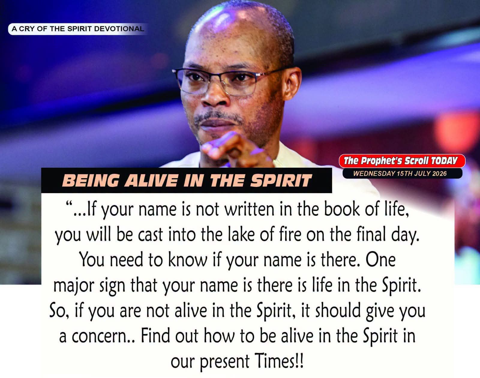 THE CRY OF THE SPIRIT DEVOTIONALS – BY RICHARD E. S. TAKIM