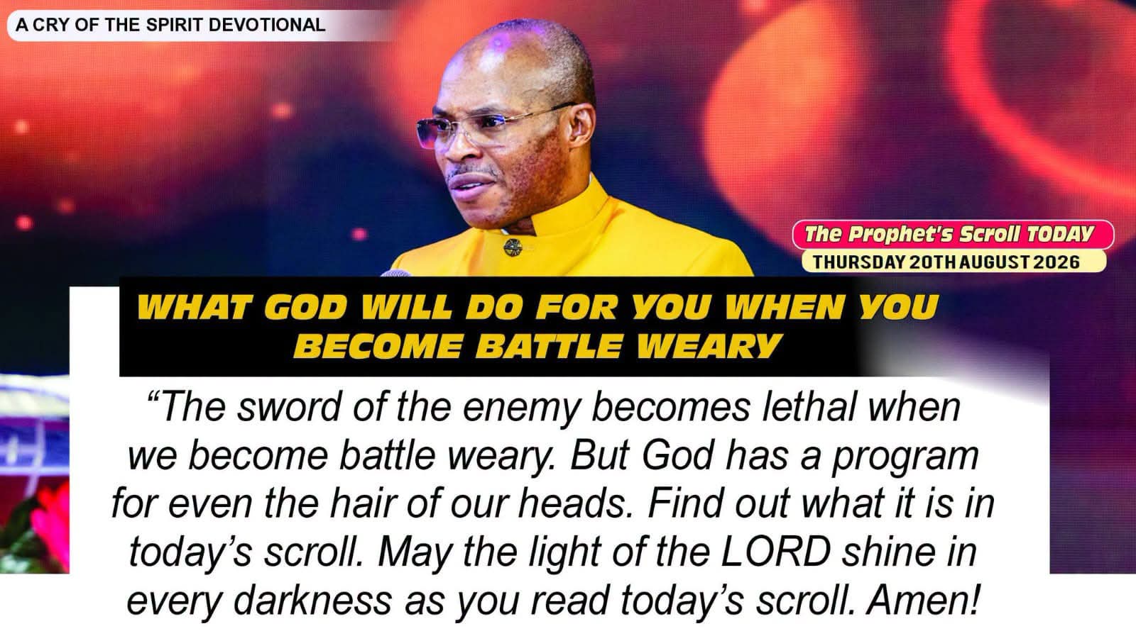 THE CRY OF THE SPIRIT DEVOTIONALS – BY RICHARD E. S. TAKIM